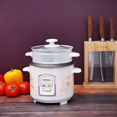 350W 0.6L Rice Cooker with Steamer | Non-Stick Inner Pot, Automatic Cooking, Easy Cleaning, High-Temperature Protection - Make Rice & Steam Healthy Food & Vegetables - 2 Year Warranty