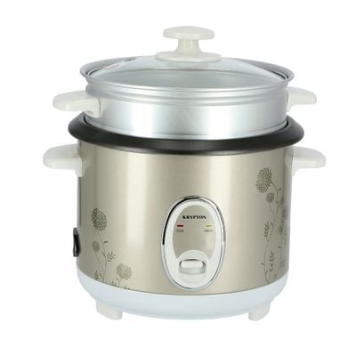 Krypton KNRC6055 400W 1 L Rice Cooker with Steamer | Non-Stick Inner Pot, Automatic Cooking, Easy Cleaning, High-Temperature Protection - Make Rice & Steam Healthy Food & Vegetables - 2 Year Warranty