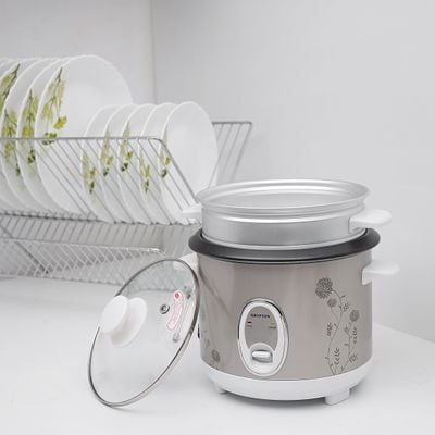 Krypton KNRC6055 400W 1 L Rice Cooker with Steamer | Non-Stick Inner Pot, Automatic Cooking, Easy Cleaning, High-Temperature Protection - Make Rice & Steam Healthy Food & Vegetables - 2 Year Warranty