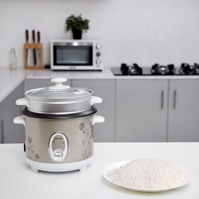 Krypton KNRC6055 400W 1 L Rice Cooker with Steamer | Non-Stick Inner Pot, Automatic Cooking, Easy Cleaning, High-Temperature Protection - Make Rice & Steam Healthy Food & Vegetables - 2 Year Warranty