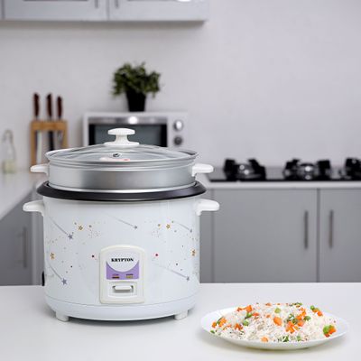 1000W 2.8L Rice Cooker with Steamer | Non-Stick Inner Pot, Automatic Cooking, Easy Cleaning, High-Temperature Protection - Make Rice & Steam Healthy Food & Vegetables - 2 Year Warranty