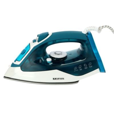 Krypton KNSI6053 Steam Iron 2000W - Non-Stick Soleplate Steam Iron, Powerful Wet & Dry Steam Iron with Self Clean Function | Portable Light Weight Thick Coating | Adjustable Temperature - Pilot Indicator Lamp - Overheat Protection 