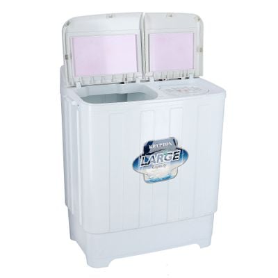 Semi-Automatic Washing Machine, 7.5kg, KNSWM6124 | Big Pulsator | Classic Design, Highly Efficient | Lower Noise | Working Smoothly | Rust Proof Plastic Body | Powerful Motor