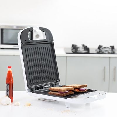 Krypton 1400W Grill Maker, Non-Stick Plates Grill Maker | Handle Locking System | Ideal for Breakfast | 2 Year Warranty