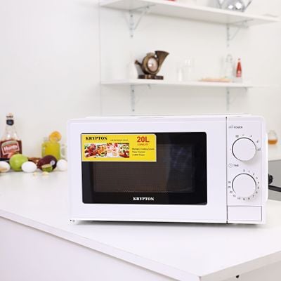 Krypton 700W Microwave Oven, 20L with 5 Power Levels and 30 Minute Timer, 20 Liter Capacity