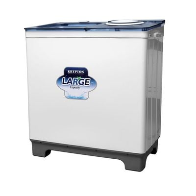 Krypton 9.8 KG Twin Tub Semi-Automatic Washing Machine- KNSWM6186| Fully Knob Control, 770W Semi-Automatic Top Load Washing Machine, Spin Capacity: 6 KG| Low Noise, Efficient Performance| White