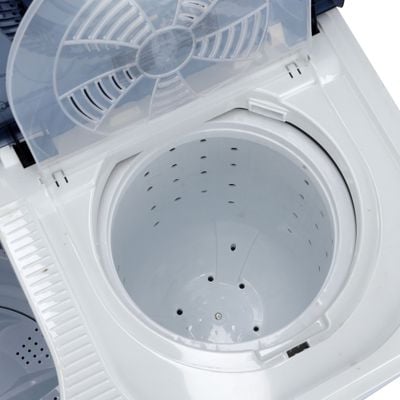 Krypton 9.8 KG Twin Tub Semi-Automatic Washing Machine- KNSWM6186| Fully Knob Control, 770W Semi-Automatic Top Load Washing Machine, Spin Capacity: 6 KG| Low Noise, Efficient Performance| White