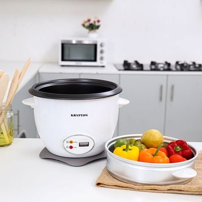 Krypton 1.8 L Rice Cooker with Steamer | KNRC5283 | 700 W | Non-Stick Inner Pot, Automatic Cooking, Easy Cleaning, High-Temperature Protection - Make Rice & Steam Healthy Food & Vegetables