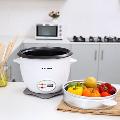 Krypton 1.8 L Rice Cooker with Steamer | KNRC5283 | 700 W | Non-Stick Inner Pot, Automatic Cooking, Easy Cleaning, High-Temperature Protection - Make Rice & Steam Healthy Food & Vegetables