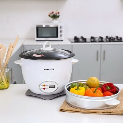 Krypton 1.8 L Rice Cooker with Steamer | KNRC5283 | 700 W | Non-Stick Inner Pot, Automatic Cooking, Easy Cleaning, High-Temperature Protection - Make Rice & Steam Healthy Food & Vegetables