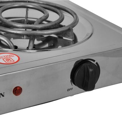 Krypton KNHP5310 2000W Stainless Steel Double Burner Hot Plate for Flexible Precise Table Top Cooking - Cast Iron Heating Plate - with Temperature Control for Home, Camping & Caravan Cooking | 2 Years Warranty