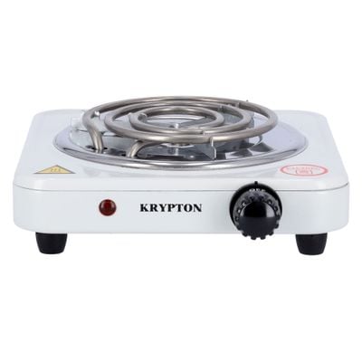 Krypton KNHP5309 Single Burner Hot Plate for Flexible Precise Table Top Cooking - Cast Iron Heating Plate - Portable Electric Hob with Temperature Control for Home, Camping & Caravan Cooking