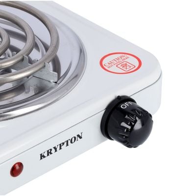 Krypton KNHP5309 Single Burner Hot Plate for Flexible Precise Table Top Cooking - Cast Iron Heating Plate - Portable Electric Hob with Temperature Control for Home, Camping & Caravan Cooking