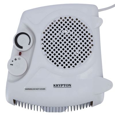 Krypton 2000W Portable Fan Heater - 2 Heating Speed, Adjustable Thermostat, Ultra Quiet, Auto Shut-off, Overheat & Tip-Over Protection, Compact & Indicator Light | Ideal for Home, Office, Bedroom 