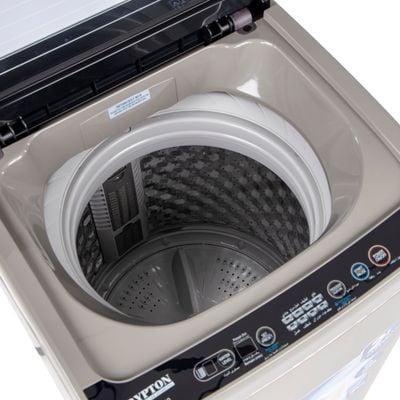 Krypton Fully Automatic Washing Machine 7KG - Plastic Body - Stainless Steel Drum- Tempered Glass Window - Turbo Wash - Gentle Wash | Wash Power: 330W & Spin Power 260W | 2 Years Warranty