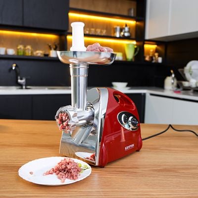 Meat Grinder - Electric Meat Mincer with Reverse Function | 2000W | 3 Metal Cutting Plates | Accessories, Metal Gears, Stainless Steel Blade | Suitable for Cutting Cheese, Veg, Meat