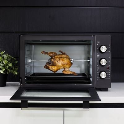 Krypton 30L Electric Oven - 1600W Electric Oven with Rotisserie functions | Grill Function, 60 Minute Timer, Auto Shut Off with Signal Bell & Inside Lamp | Multiple Control Knobs 