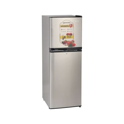 Krypton Double Door Defrost Refrigerator- KNRF220T| Quick Cooling, Larger Storage Space and Vegetable Box, Perfect for Family of 4 to 5 Members| Includes a Lock and Key| Silver, 2 Year Warranty