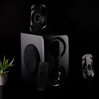 krypton 2.1 CH Home Theater - Multimedia Speaker System - Subwoofer - USB/SD/FM/BT/ - Speakers for Computers, Laptop, TV, Tablet, Music Player - Remote Controller | 2 Years Warranty