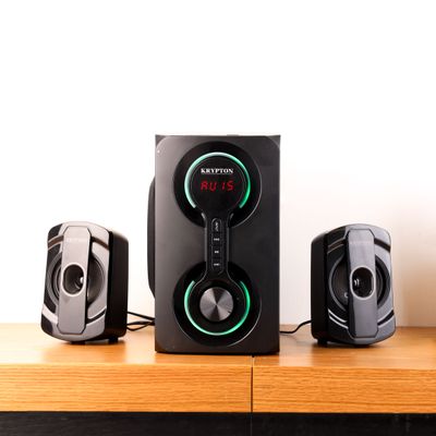 krypton 2.1 CH Home Theater - Multimedia Speaker System - Subwoofer - USB/SD/FM/BT/ - Speakers for Computers, Laptop, TV, Tablet, Music Player - Remote Controller | 2 Years Warranty