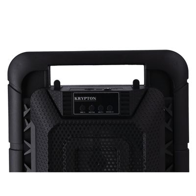 Krypton Rechargeable Portable Speaker - Comfortable Handle | USB, FM, Mic, Bluetooth & Remote | LED Disco Light, 1800 Mah Battery | Party Speaker | Ideal for Indoor & Outdoors