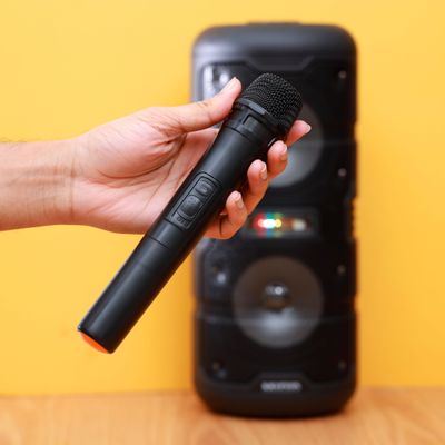 Portable Rechargeable Speaker with Mic and Remote, KNMS5397 | BT/ TF/ USB/ FM/ Micro SD & Aux Inputs | Karaoke Speaker with LED Display | 3.7V 1500mAh Battery | LED Display