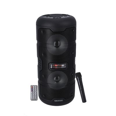 Portable Rechargeable Speaker with Mic and Remote, KNMS5397 | BT/ TF/ USB/ FM/ Micro SD & Aux Inputs | Karaoke Speaker with LED Display | 3.7V 1500mAh Battery | LED Display