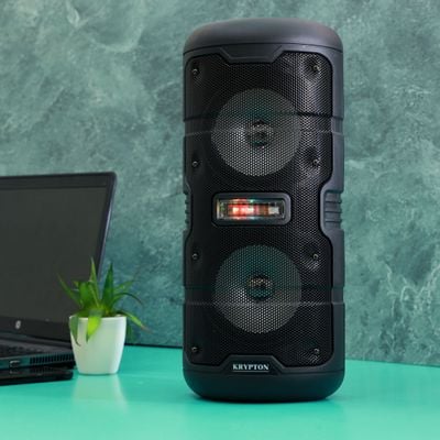 Portable Rechargeable Speaker with Mic and Remote, KNMS5397 | BT/ TF/ USB/ FM/ Micro SD & Aux Inputs | Karaoke Speaker with LED Display | 3.7V 1500mAh Battery | LED Display