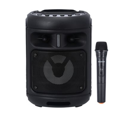 Portable Rechargeable Speaker with Wireless Mic | KNMS5392 | BT/TF/USB/FM/AUX/SD card Inputs - Karaoke Speaker | Bluetooth 4.2 | 2 Years Warranty