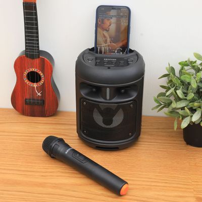 Portable Rechargeable Speaker with Wireless Mic | KNMS5392 | BT/TF/USB/FM/AUX/SD card Inputs - Karaoke Speaker | Bluetooth 4.2 | 2 Years Warranty