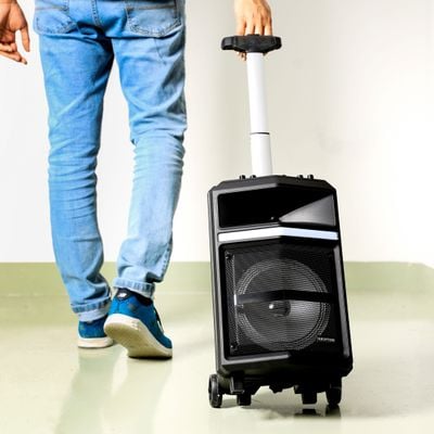 Krypton Portable Professional Rechargeable Speaker, KNMS5393 | Trolley Handle & Wheels | TWS Function | BT/ Aux/ USB/ TF/FM/ Mic | Perfect for Indoor & Outdoor Use