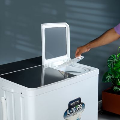 Portable Powerful 13 kg Semi Auto Twin Tub Washing Machine with Strong Pulsator KNSWM6290 Krypton