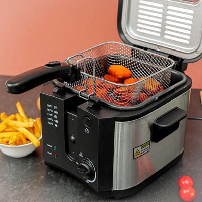 Deep Fryer, 1600W Power, KNDF6347 - 130-190 Degree Celsius Adjustable Time & Temperature ,2 L Detachable Inner Pot, Dishwasher Safe Lid