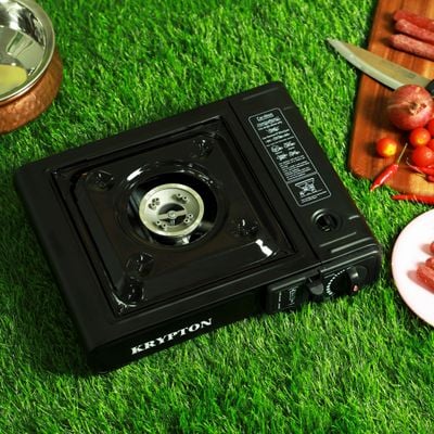 Portable Gas Stove, Adjustable Thermostat, KNGC6338 | Double Sealed Valve & Electronic Ignition | Over Pressure Protection | Convenient for Outdoor Camping Cooking