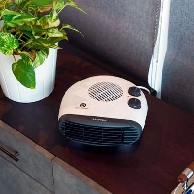 Fan Heater, 2 Heating Powers, Overheat Protection, KNFH6252 | Cool/Warm/Hot Wind Selection | Adjustable Thermostat | Power Light Indicator | Carry Handle