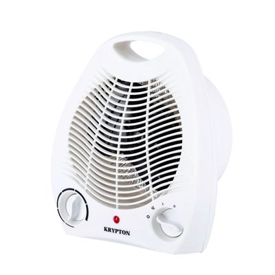 Fan Heater with 2 Heating Powers, KNFH6360 | Cool/ Warm/ Hot Wind Selection | Adjustable Thermostat | Overheat Protection | Power Light Indicator | Carry Handle