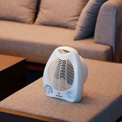 Fan Heater with 2 Heating Powers, KNFH6360 | Cool/ Warm/ Hot Wind Selection | Adjustable Thermostat | Overheat Protection | Power Light Indicator | Carry Handle