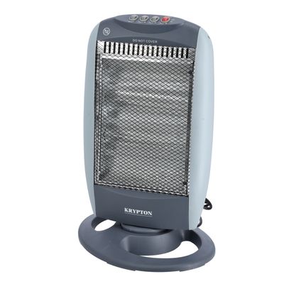 Krypton Halogen Heater- KNHH6366/ High Performance with 3 Heating Power and Safety Tip-Over Switch/ Perfect for Home and Office Use, Portable with a Carry Handle/ Grey, 2 Years Warranty
