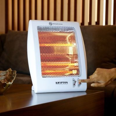 Quartz Heater, Long And Equably Heating, KNQH6365 | Safety Tip-Over Protect | Quartz Tubes | 2 Heat Settings | Carry Handle | 2 Years Warranty