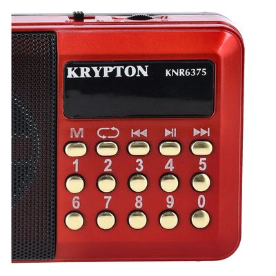 Rechargeable Digital Radio with Mp3 Player, KNR6375 | 55 Channel Memory | USB & TF Card Player | Auto Search & Auto Save Radio | Radio with LED Digital Display