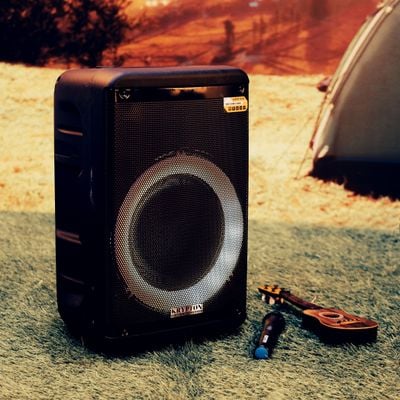 Portable and Rechargeable Professional Speaker, KNMS6220 | TWS Connection, BT/FM/USB/TF Card | LED Display | Wireless MIC, Remote Control | 50000W PMPO | LED Disco Light