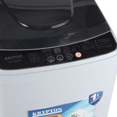 Krypton Fully Automatic Washing Machine- KNFWM6294/ 6.0 kg, Top-Loading and One-Click Intelligence/ Equipped with Diamond Inner Cylinder and Hand-Twist Wash Feature/ Perfect for Home, Apartment, etc./ White, 1 Year Warranty 