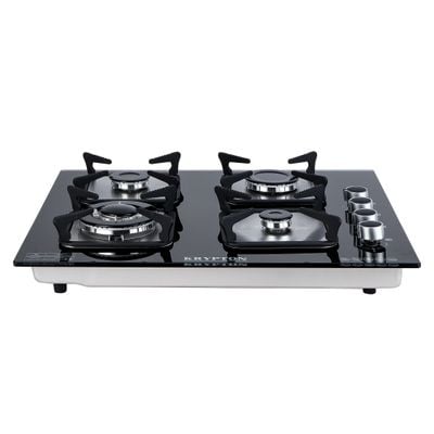 Krypton 2-IN-1 Built In Gas Hob- KNGC6423| Gas Stove with Sabaf Burners, Low Gas Consumption and Improved Gas Flow for Efficient Heating| Pulse Ignition System | Black, 2 Years Warranty