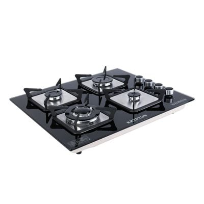 Krypton 2-IN-1 Built In Gas Hob- KNGC6423| Gas Stove with Sabaf Burners, Low Gas Consumption and Improved Gas Flow for Efficient Heating| Pulse Ignition System | Black, 2 Years Warranty