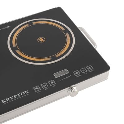 Krypton Digital Infrared Cooker- KNIC6428| Double Cooking Hob, 3000-Watt (1800+1200) Infrared Burners With Adjustable Temperature And Wattage, Energy Saving| Touch and Knob Control, Multi Functions Include Hot Pot, BBQ, Low Fire, Soup, Steam, Water And Cooking| Black, 2 Years Warranty