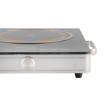 Krypton Digital Infrared Cooker- KNIC6428| Double Cooking Hob, 3000-Watt (1800+1200) Infrared Burners With Adjustable Temperature And Wattage, Energy Saving| Touch and Knob Control, Multi Functions Include Hot Pot, BBQ, Low Fire, Soup, Steam, Water And Cooking| Black, 2 Years Warranty