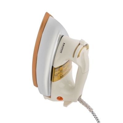 Krypton Automatic Dry  Iron- KNDI5218| Iron Box with Temperature Settings Dial and Auto Shut Off Function| Super Deluxe Heavy Weight Iron Box, Suitable for All Kinds of Fabric| Equipped with Teflon Coating| 2 Years Warranty, White and Golden