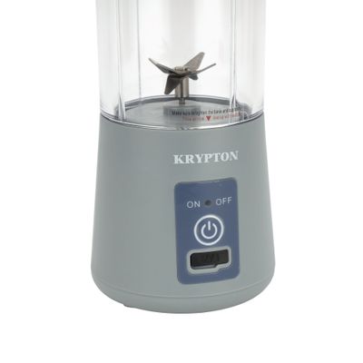 Krypton 330 ML Rechargeable Portable Juicer- KNB6448| Powerful 50W Motor with Safety Protection Switch| Perfect for Juices, Smoothies, Milkshakes| Grey, 2 Years Warranty 