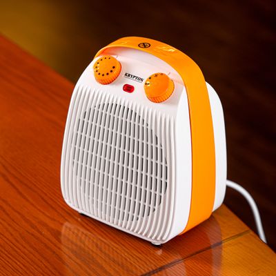 Krypton Fan Heater- KNFH1736| High Performance Fan with 3 Modes, Adjustable Thermostat and Instant Heating| Overheat Protection and Power Indicator Light| Perfect for Heating Homes, Offices, Small Living Spaces, Etc.| 2 Years Warranty, White