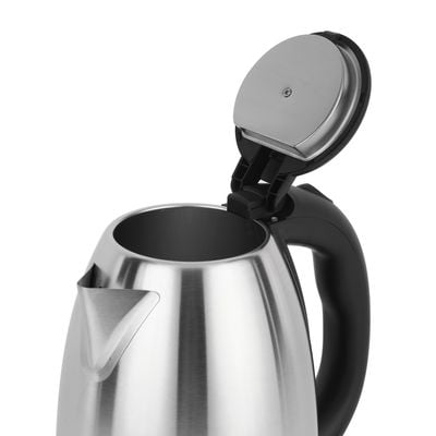 Krypton 1.8 L Stainless Steel Electric Kettle- KNK5465| 1500W, 360-Degree Rotation Base with Automatic Power-Off| Perfect for Boiling Water, Milk, Tea| Overheat Protection, Dry Boil Protection| Black and silver, 2 Years Warranty